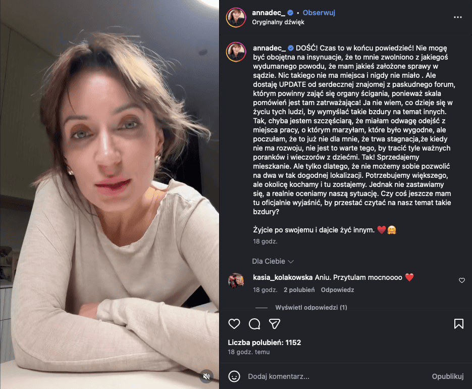 Gwiazda TVN zniknęła ze stacji. Teraz przerwała milczenie