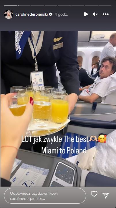 Derpienski zetknęła się w samolocie z Rubikiem, fot. Instagram carolinederpienski 2.JPG