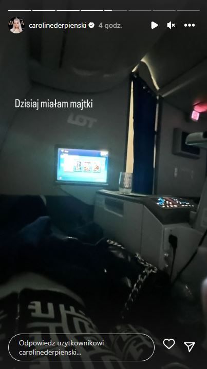 Derpienski zetknęła się w samolocie z Rubikiem, fot. Instagram carolinederpienski 5.JPG