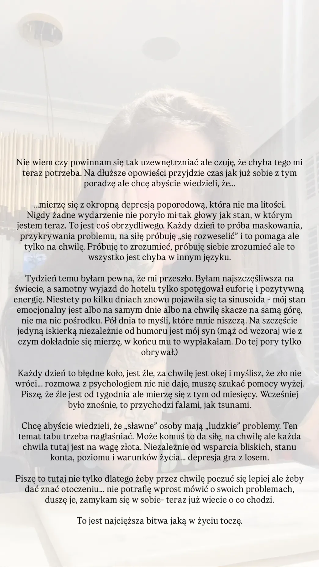 Ulubienica Polaków walczy z depresją poporodową. Od miesięcy mierzy się z trudnymi chwilami