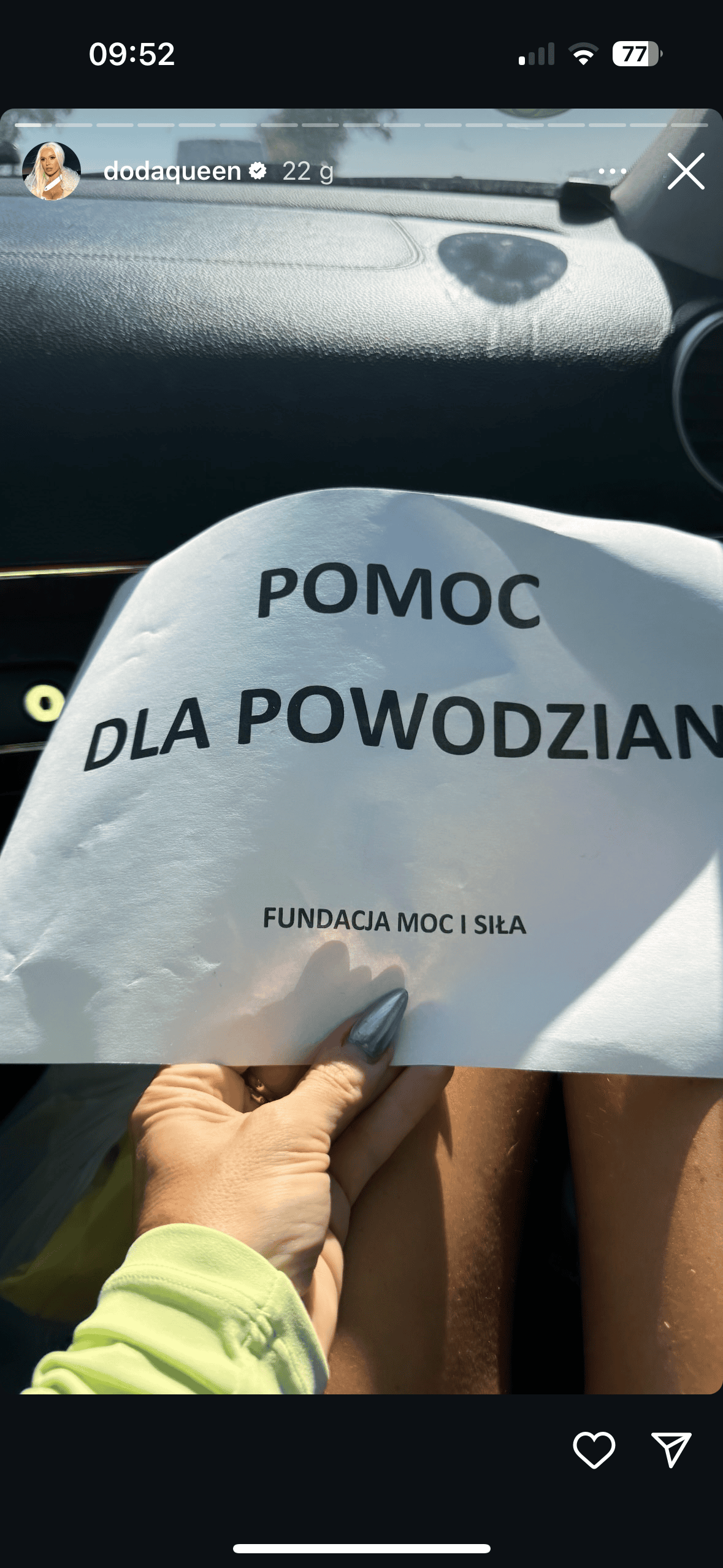 Doda pomaga powodzianom 