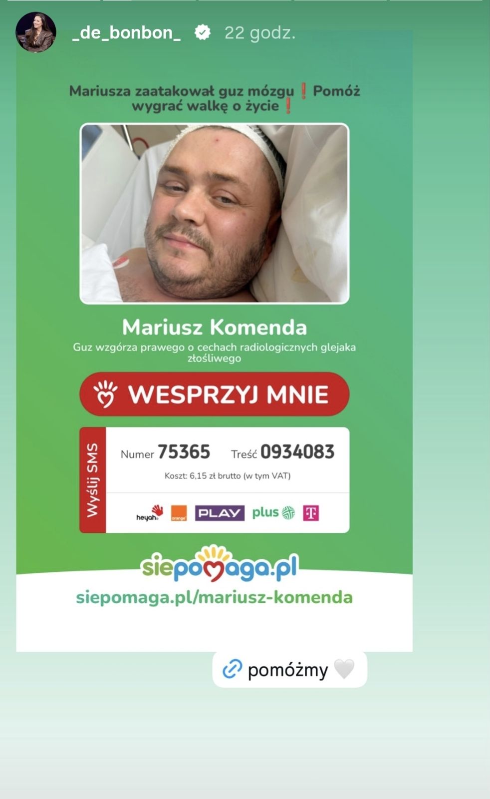 Ciężarna partnerka Hakiela prosi o pomoc dla Mariusza. "Guz mózgu"