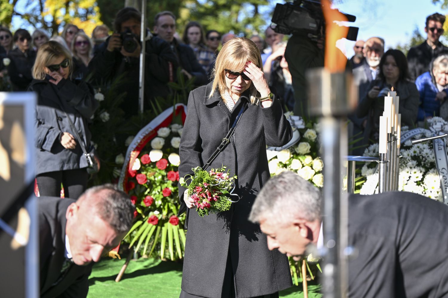 Dorota Segda na pogrzebie męża, fot. AKPA