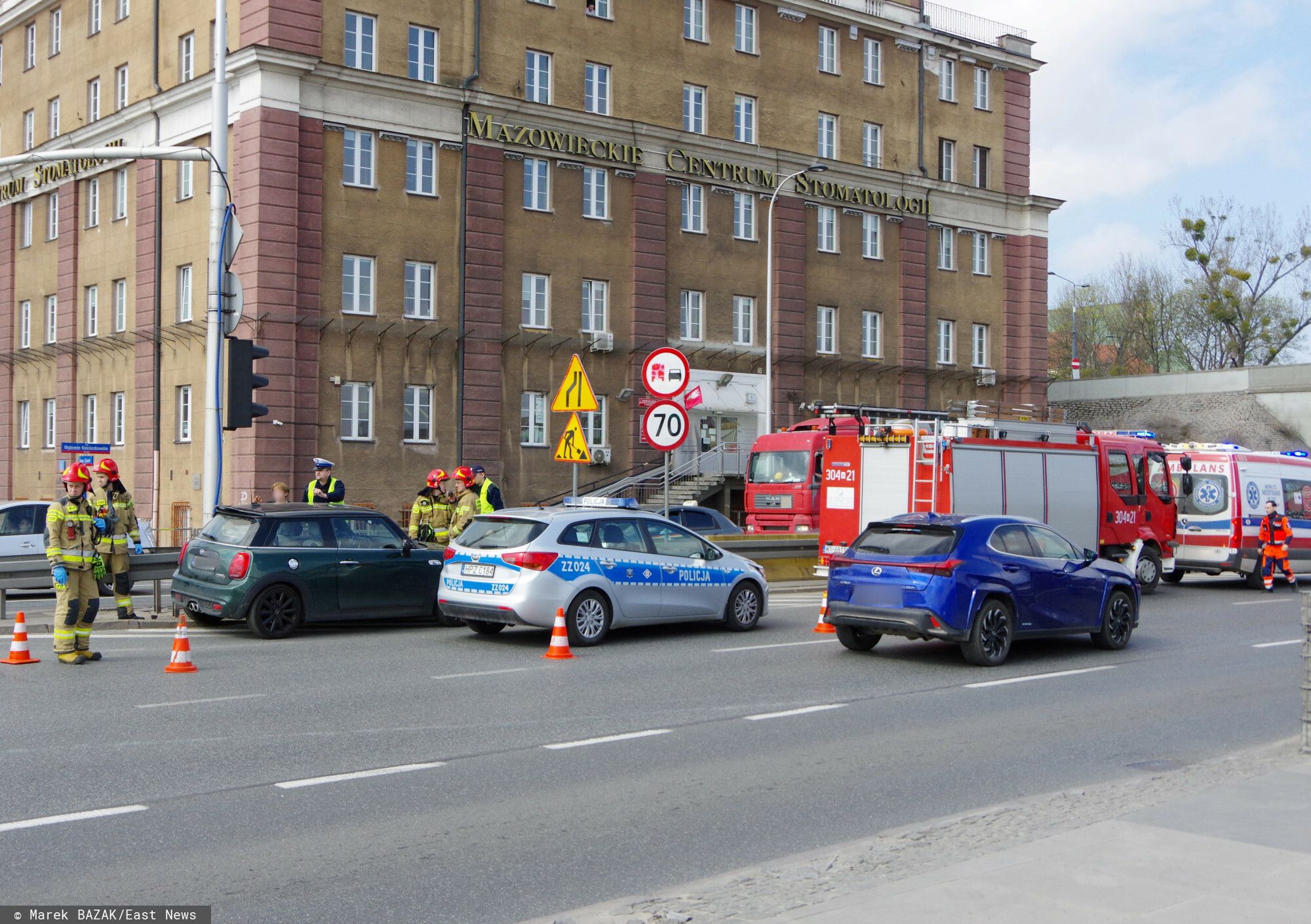 Wypadek samochodowy w Warszawie