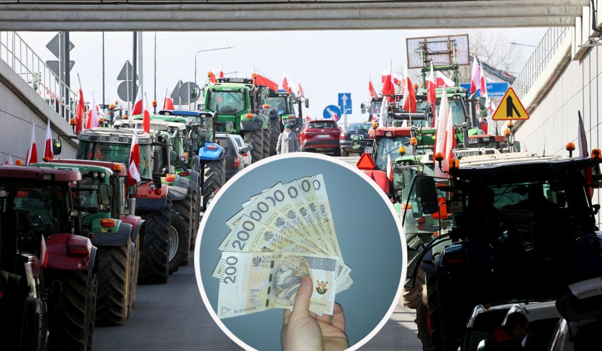 strajk rolników/ banknoty