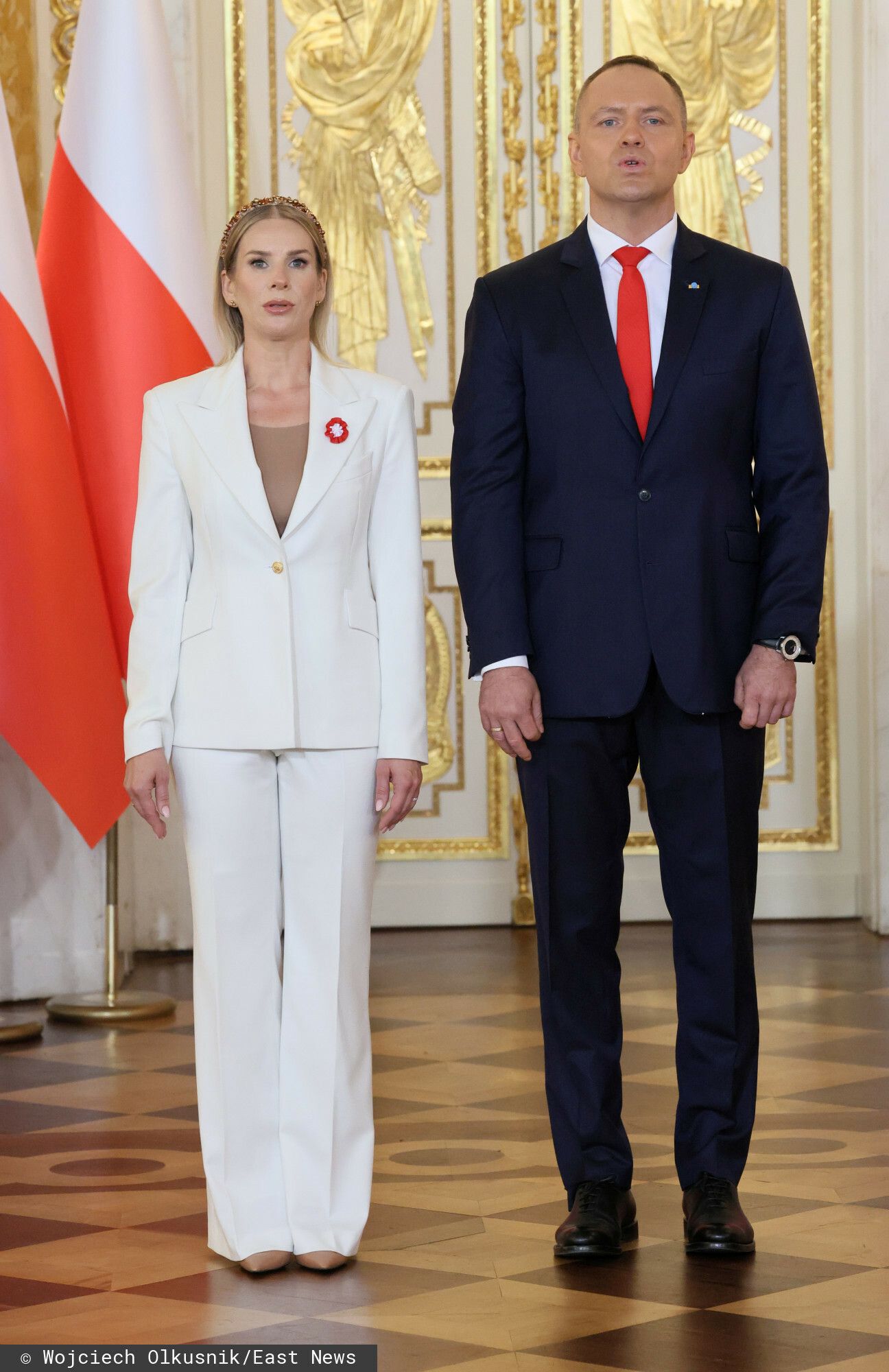 Tak Marta Nawrocka ubrała się na mszę z okazji 3 maja. Jeden element zwrócił uwagę wszystkich
