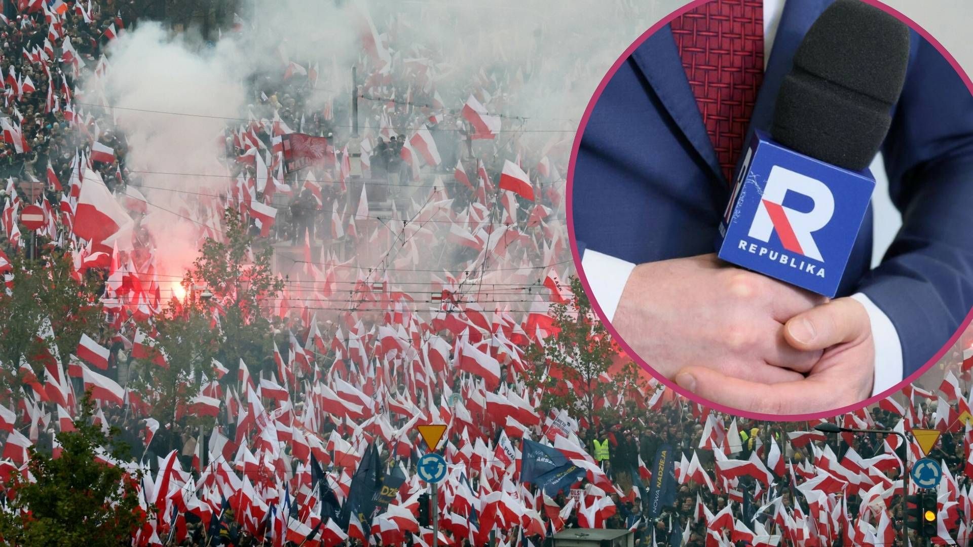 Zapomniał o włączonym mikrofonie. Szokujące słowa reportera TV Republika na Marszu