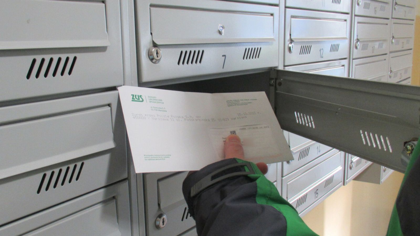 Skrzynka pocztowa, list z ZUS
