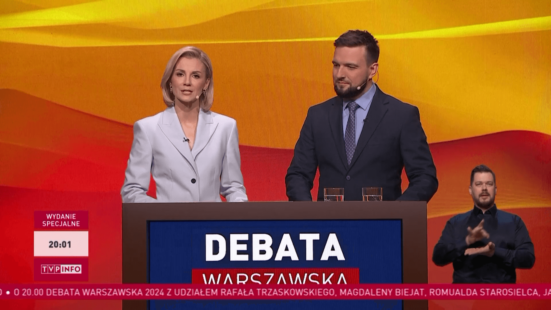 Ekspert ocenił debatę przedwyborczą, fot. kadr z debaty przedwyborczej, prod. TVP Info 1.png