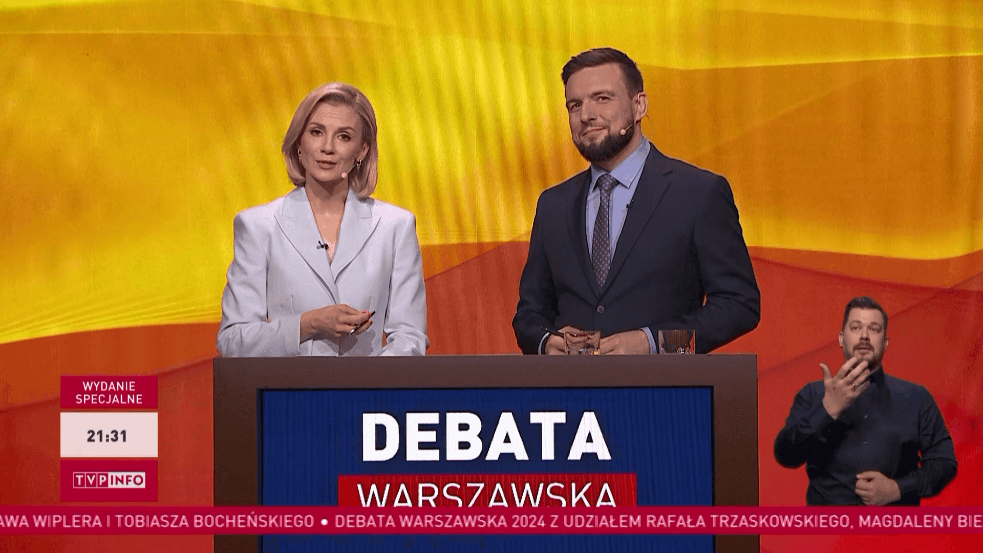 Ekspert ocenił debatę przedwyborczą, fot. kadr z debaty przedwyborczej, prod. TVP Info 4.png
