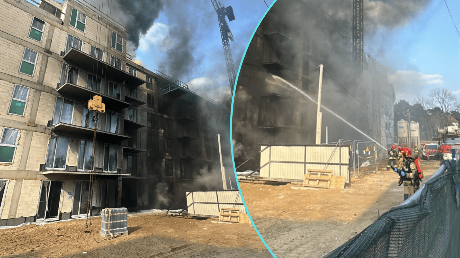 Gigantyczny pożar w Warszawie. Czarny dym widoczny z wielu kilometrów. Operator żurawia uwięziony