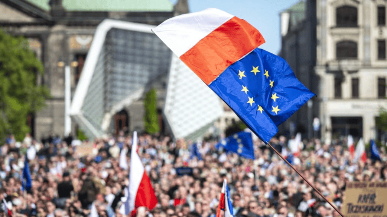 Flaga Polski i Unii