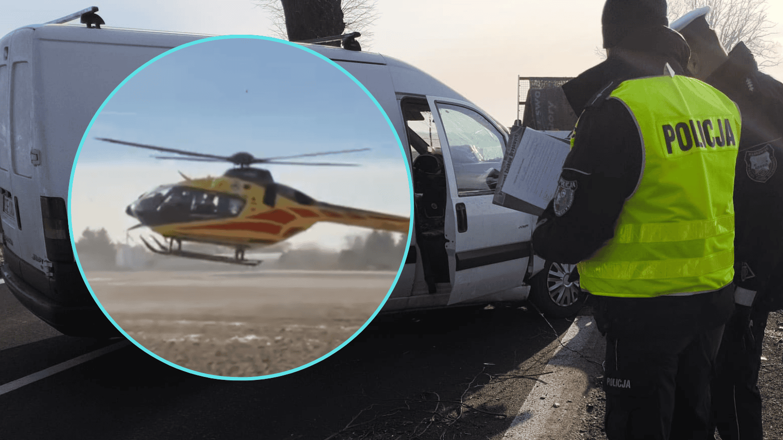 Była 8:20. Koszmar na prostej drodze. W akcji śmigłowiec LPR, służby przekazały dramatyczne fakty