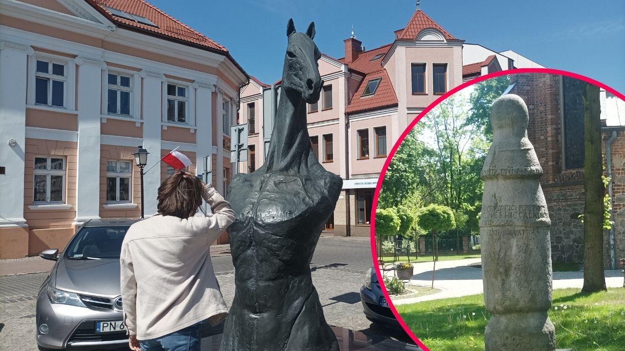 Kontrowersyjna rzeźba konia i najstarszy słup drogowy. Polskie miasto zaskakuje