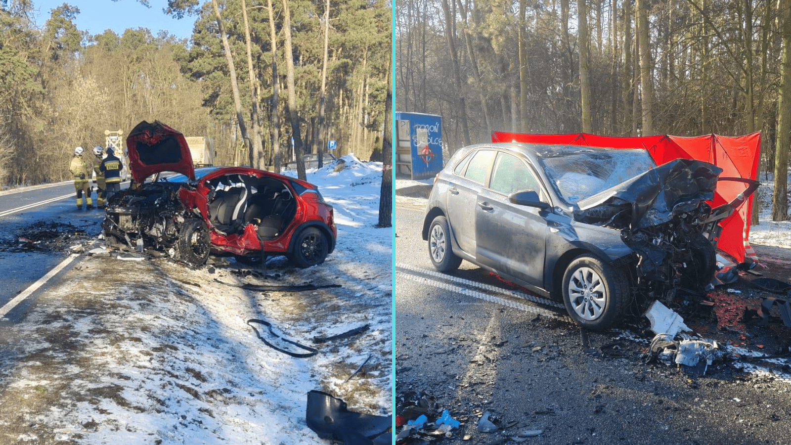 Tragedia na DK63. To był prosty odcinek, ale siła uderzenia ogromna. Bilans wypadku jest porażający