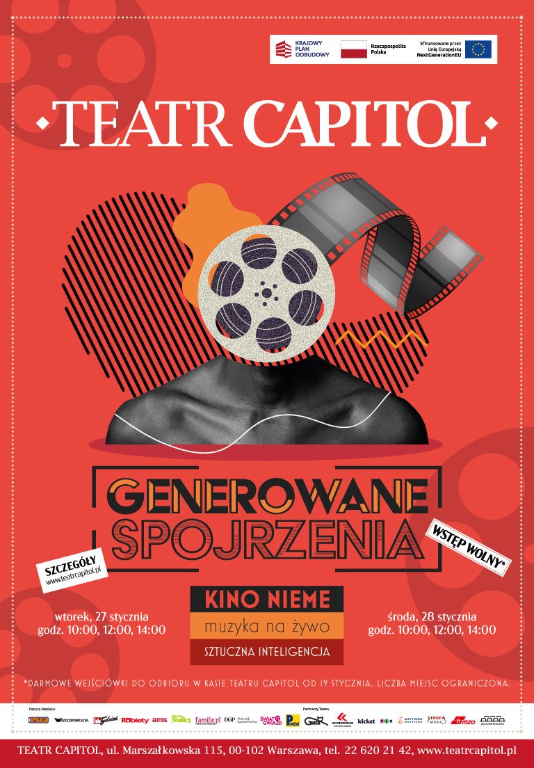 „Generowane spojrzenia” - kino niemego filmu, muzyka na żywo i sztuczna inteligencja w Teatrze Capitol