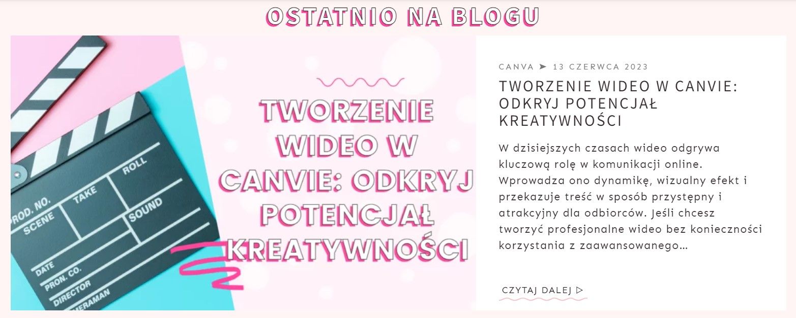 Screen z bloga Grafika dla laika. Dotyczy wpisu o tym, że wideo jest dziś bardzo ważne