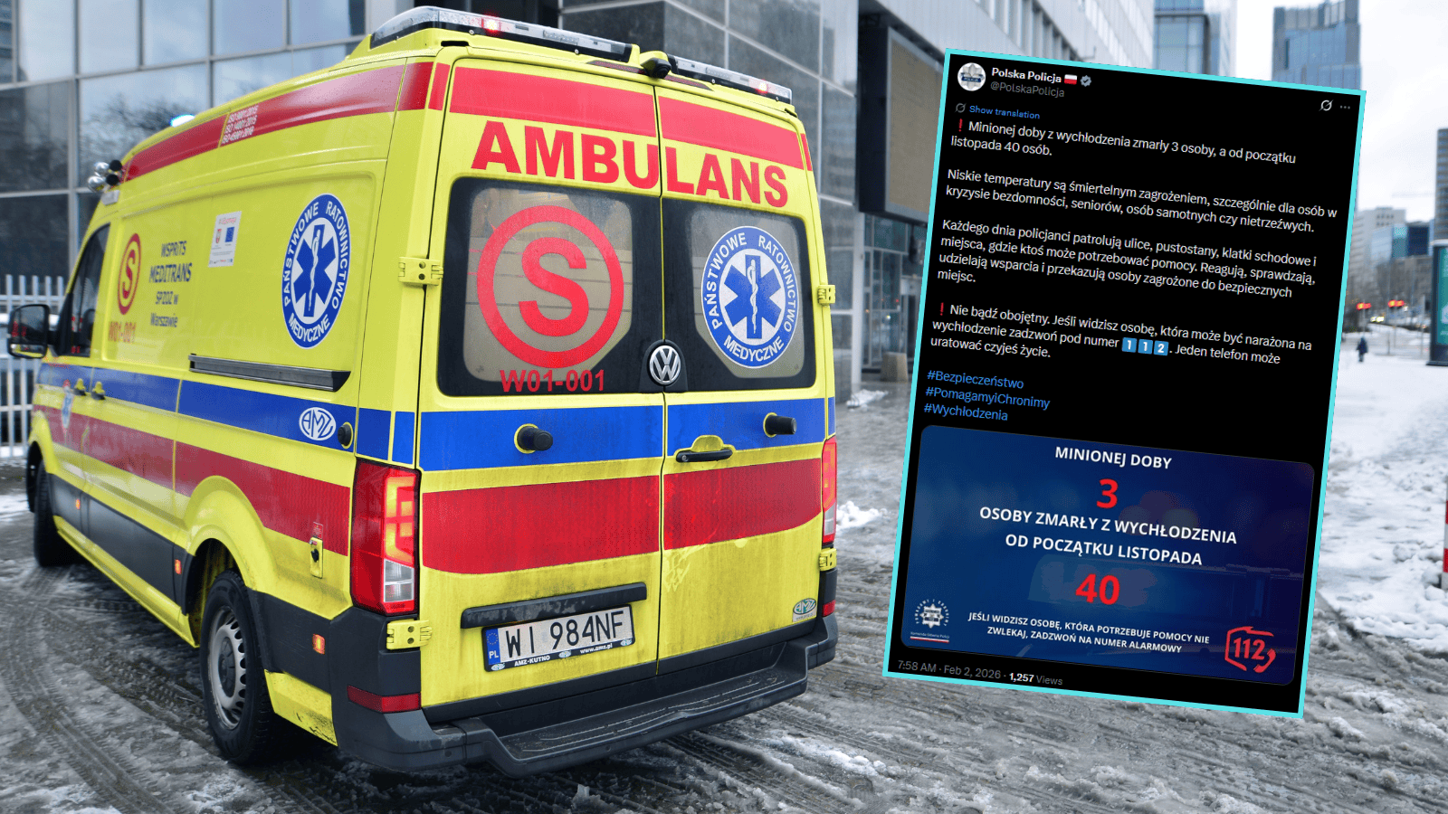 Policja wydała pilny komunikat. Zima zbiera śmiertelne żniwo