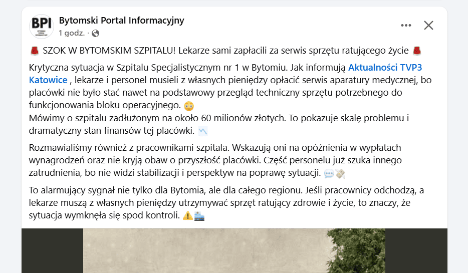 60 mln zł długu szpitala w Bytomiu. Lekarze sami płacą za serwis sprzętu ratującego życie