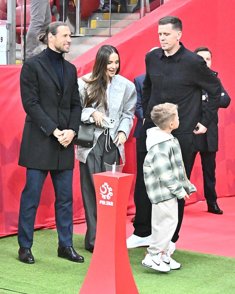 Grzegorz Krychowiak, Marina Łuczenko-Szczęsna i Wojciech Szczęsny