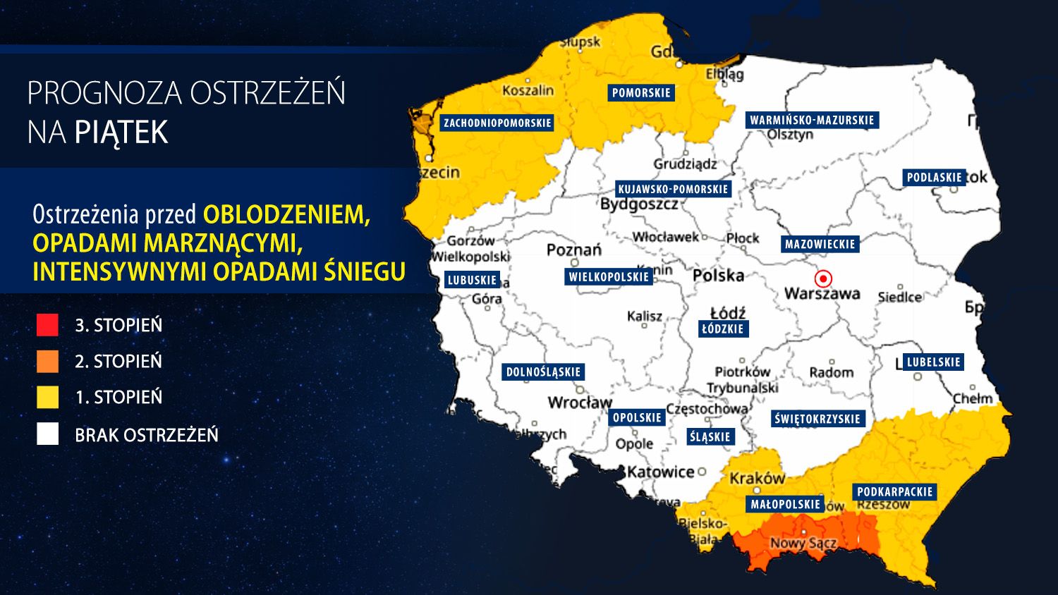 Zima uderzy z pełną mocą. IMGW ostrzega: śnieg, lód i marznące opady sparaliżują kraj