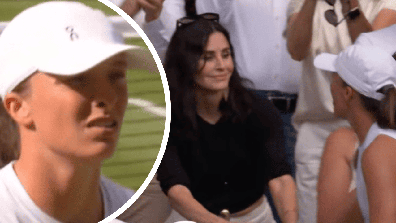 Iga Świątek i Courtney Cox
