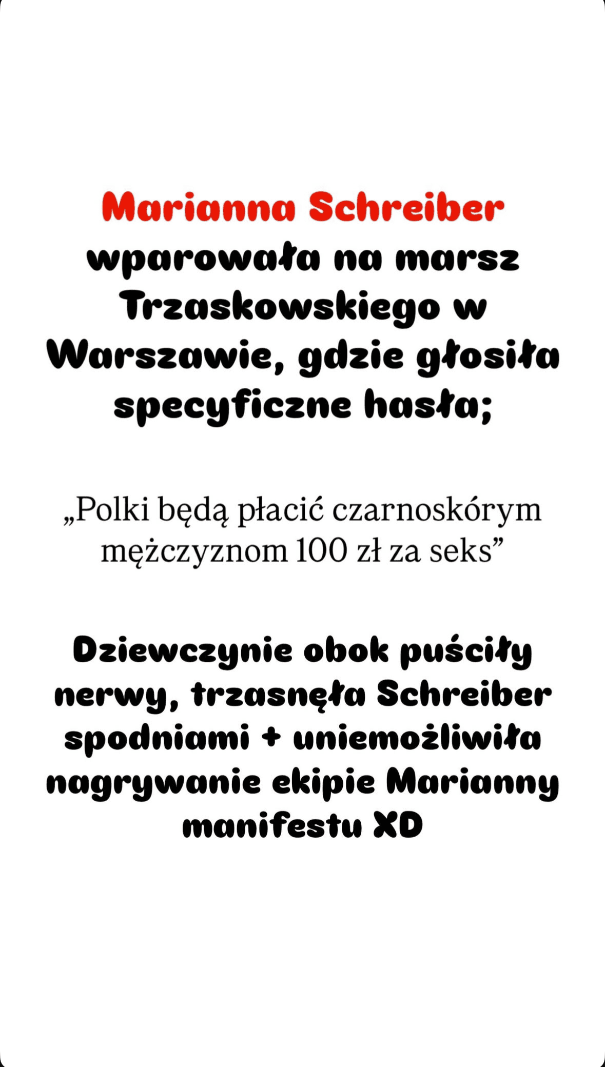 Marianna Schreiber "pobita" na marszu Trzaskowskiego. W sieci pojawiło się nagranie