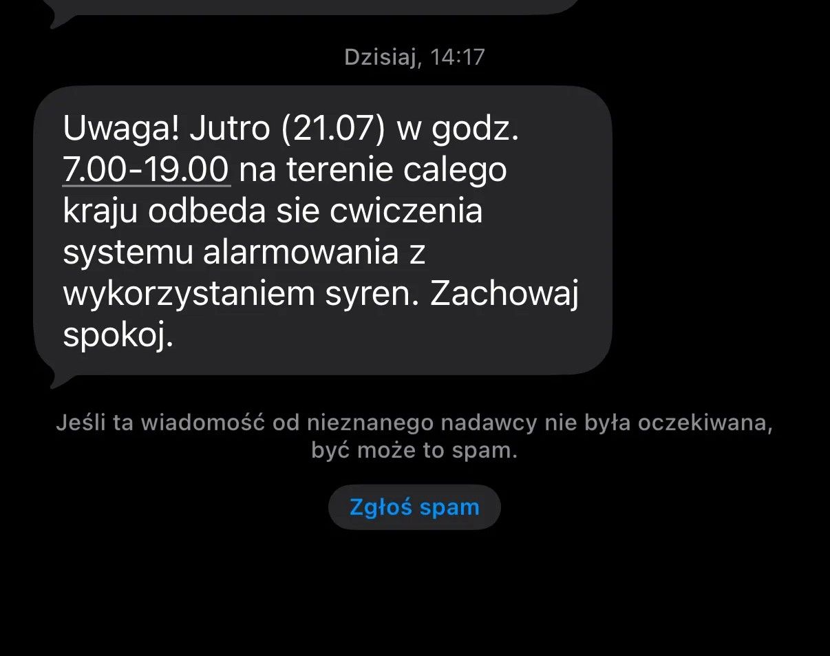 W Polsce rozbrzmią syreny alarmowe. Alert RCB ujawnia szczegóły