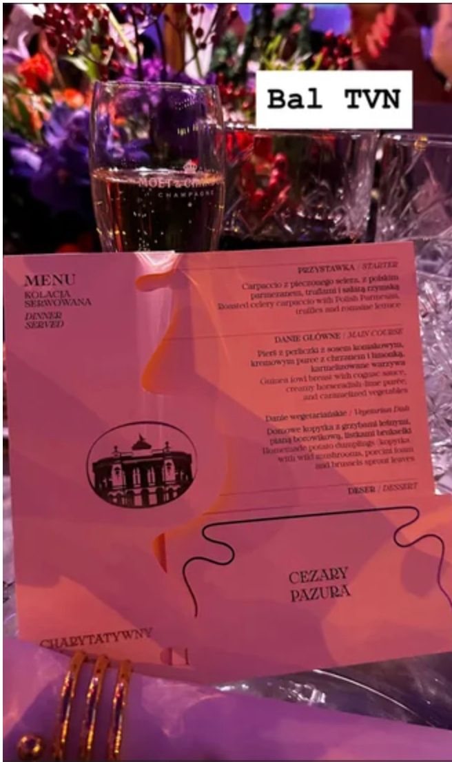 To serwowano na Balu TVN. Cezary Pazura opublikował menu