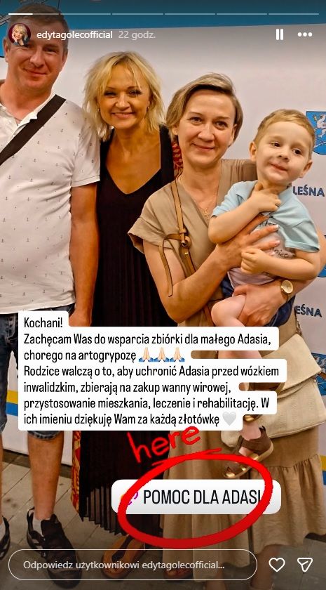 Edyta Golec prosi o wsparcie. Potrzebna pomoc dla małego Adasia