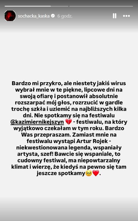 Choroba zmusiła ją do odwołania koncertu. Oświadczenie polskiej gwiazdy zaniepokoiło fanów