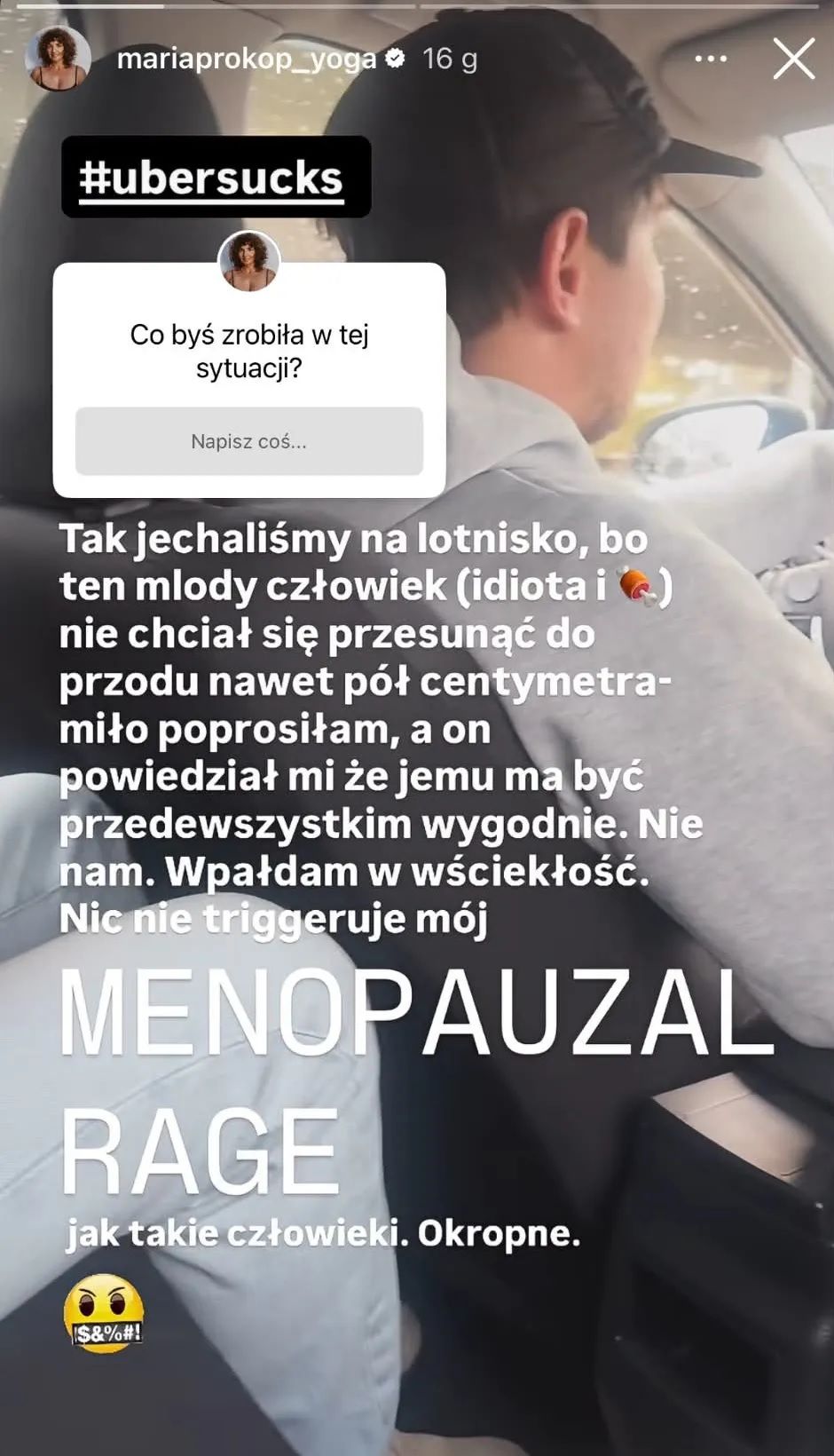 Maria Prokop wpadła w szał w taksówce. To działo się w samochodzie, padły wulgarne słowa