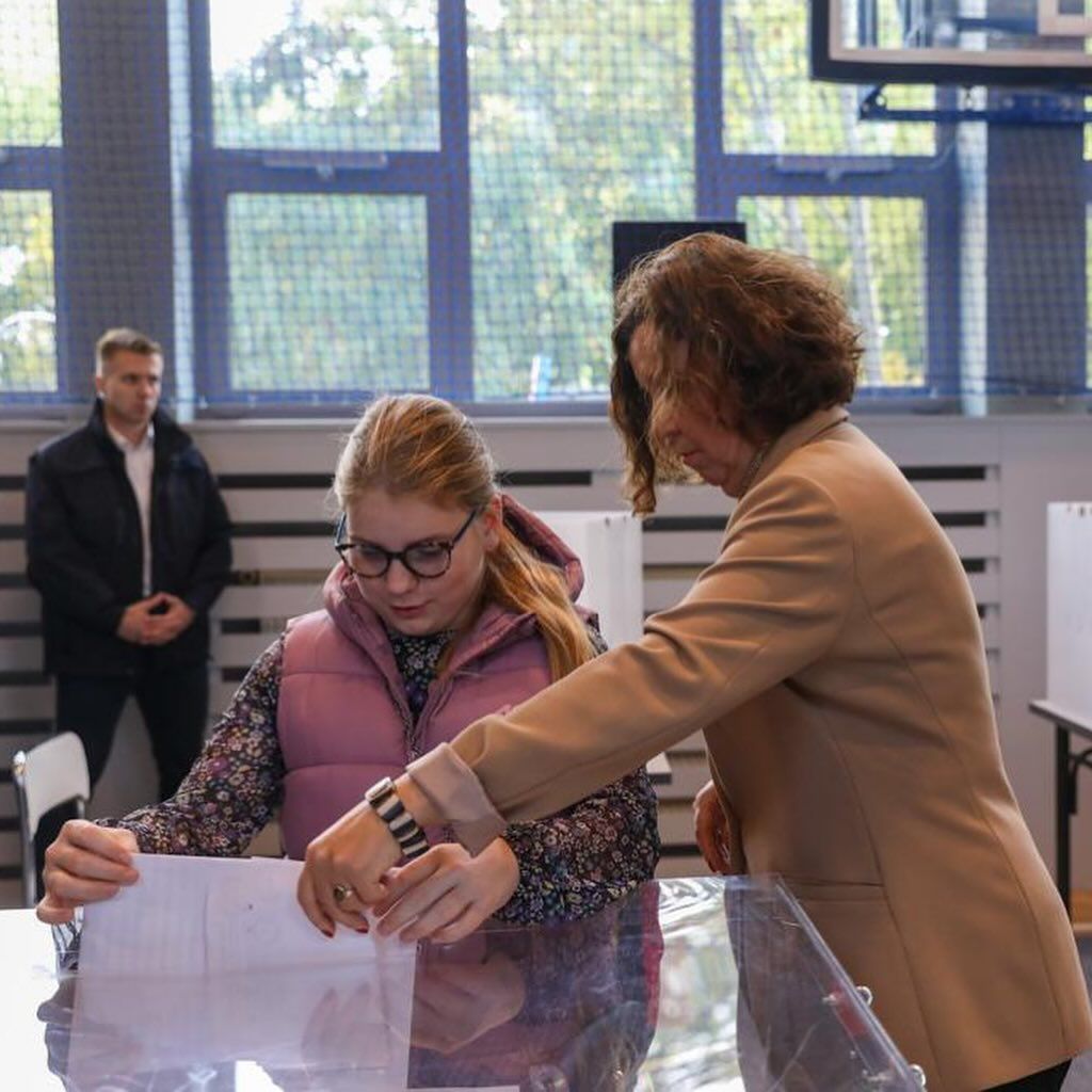 Iwona Morawiecka na wyborach fot. Instagram @morawieckipl