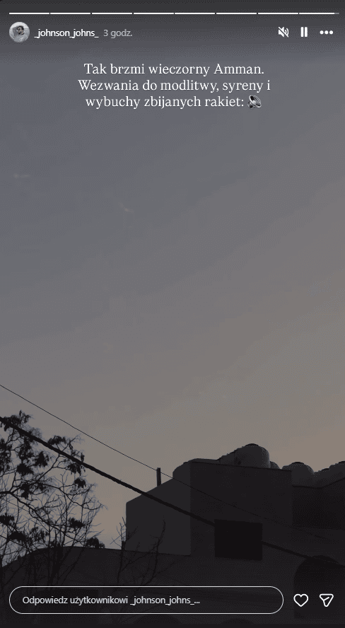 "Wyją syreny". Relacja syna Beaty Tadli prosto z Jordanii