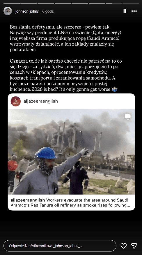 "Wyją syreny". Relacja syna Beaty Tadli prosto z Jordanii