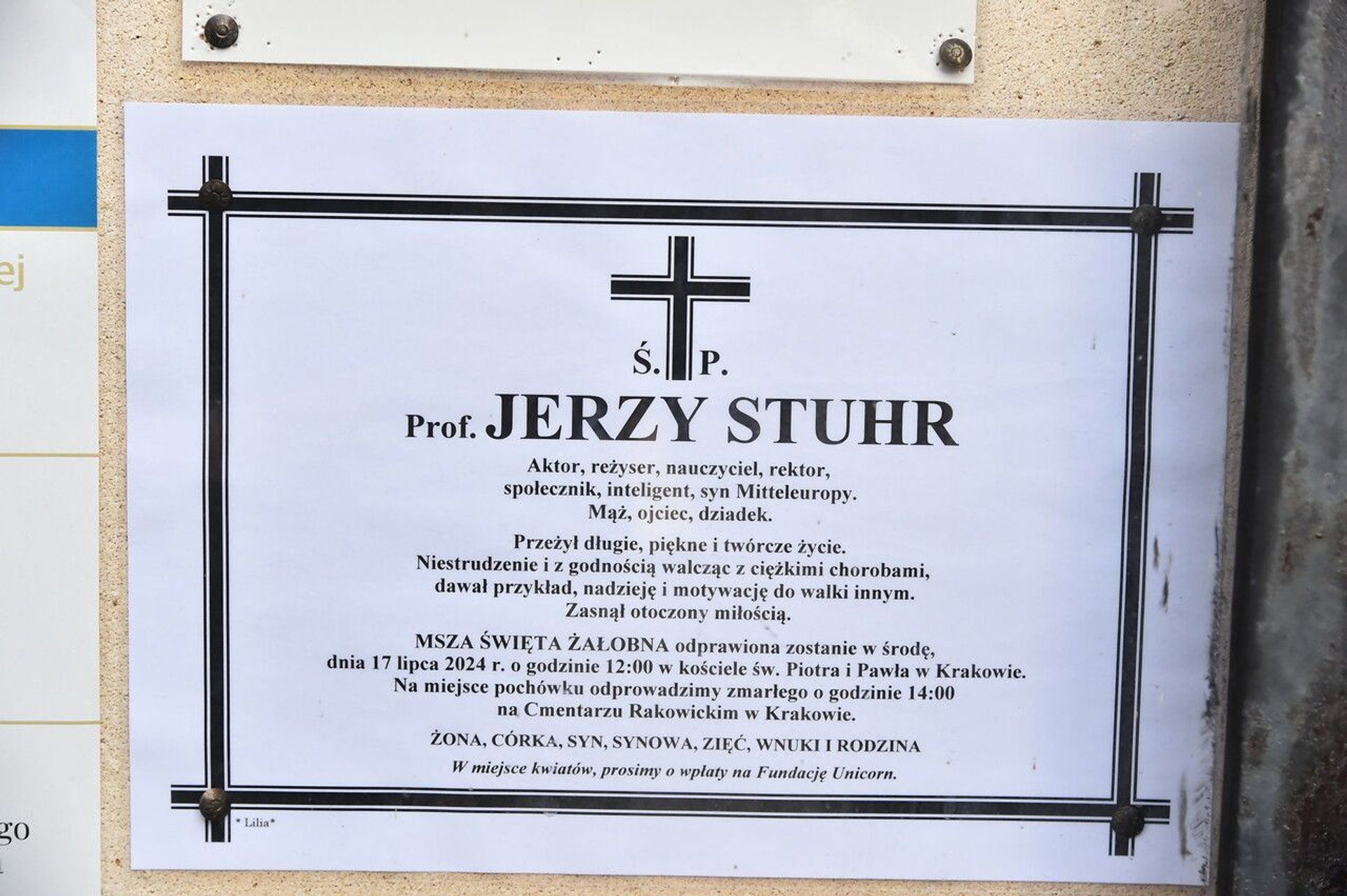 Jerzy Stuhr pogrzeb