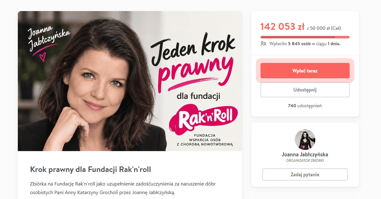 Joanna Jabłczyńska pilnie poprosiła ludzi o pieniądze. To stało się później