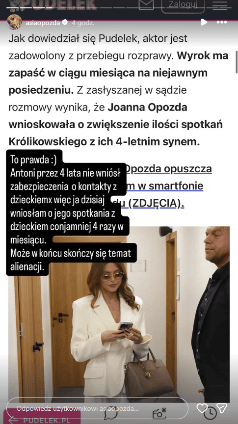 Joanna Opozda nie wytrzymała. "Mam dość". Tuż po rozprawie opublikowała dosadny komunikat