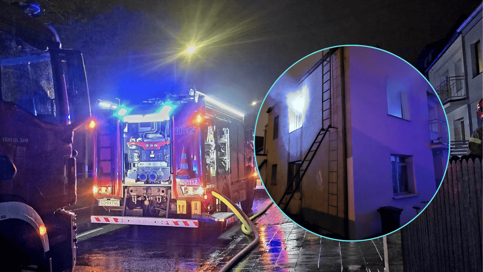 Nocny pożar domu jednorodzinnego w Gdańsku. Jedna osoba nie żyje