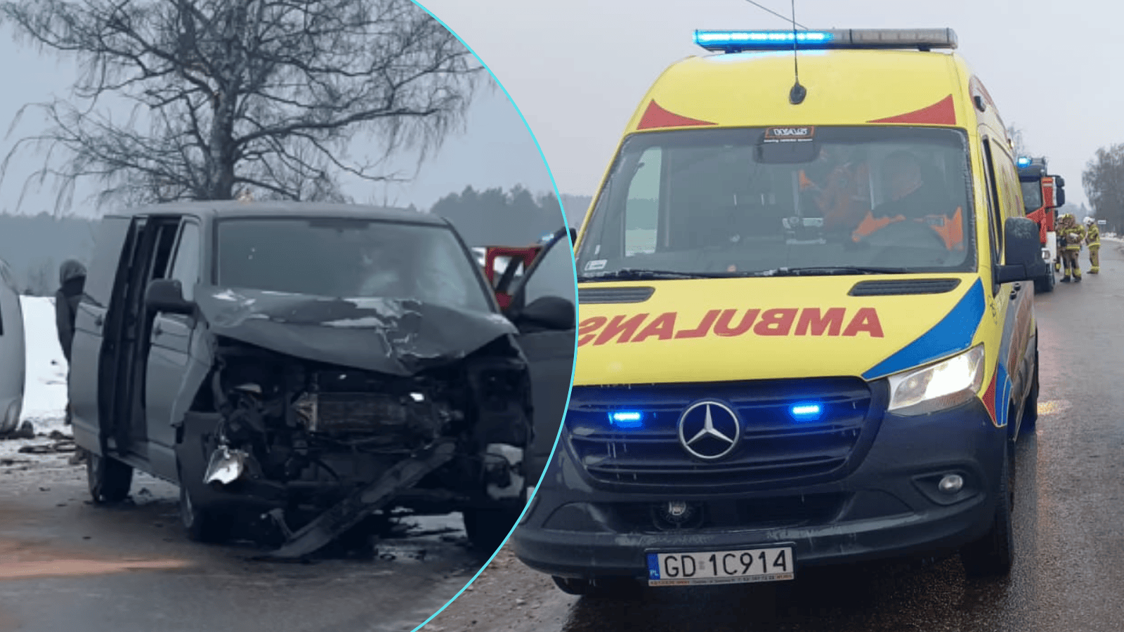 Dziewięć osób rannych, w tym dzieci. Przerażające zderzenie busów