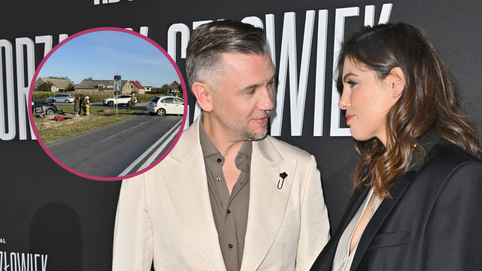 Zdjęcia z wypadku aktorskiej pary przerażają. Samochód doszczętnie zniszczony