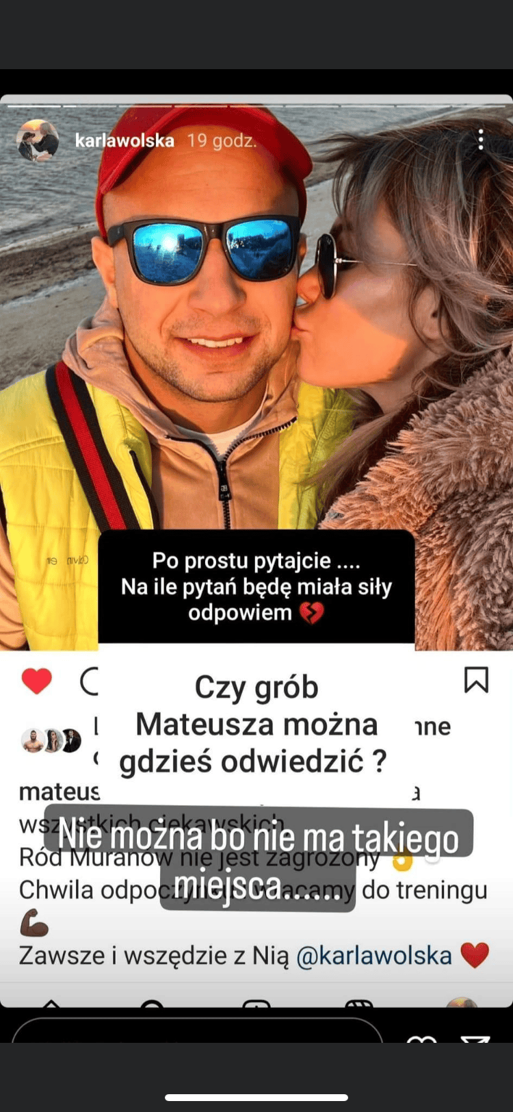 Karolina Wolska odpowiada na pytanie internauty, fot. Instagram