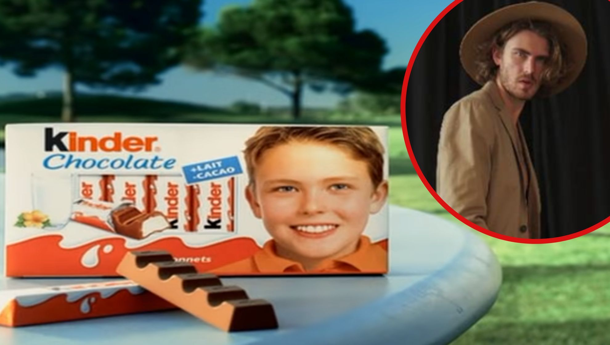 chłopiec z kinder czekolady