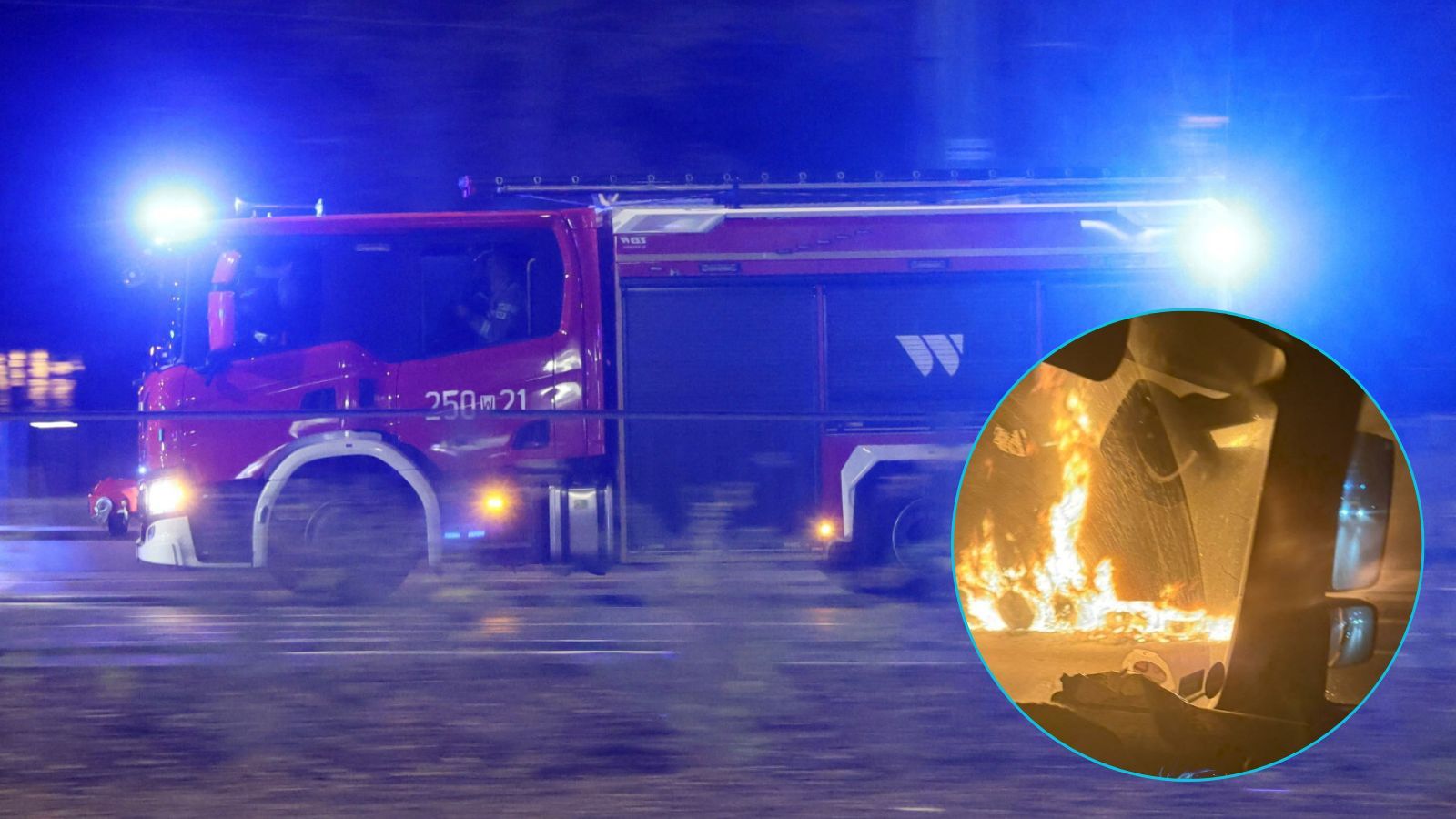 Pożar ciężarówki na AOW. Utrudnienia na drodze