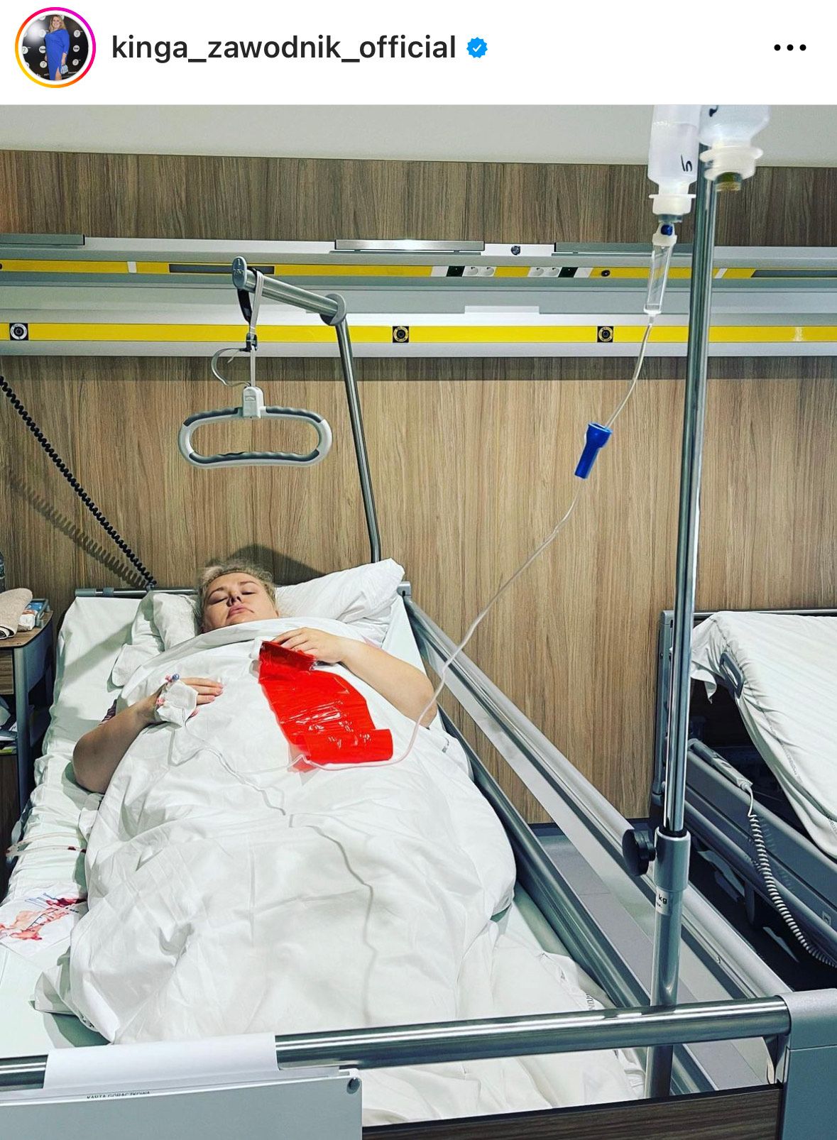 Kinga Zawodnik w szpitalu po operacji, fot. Instagram