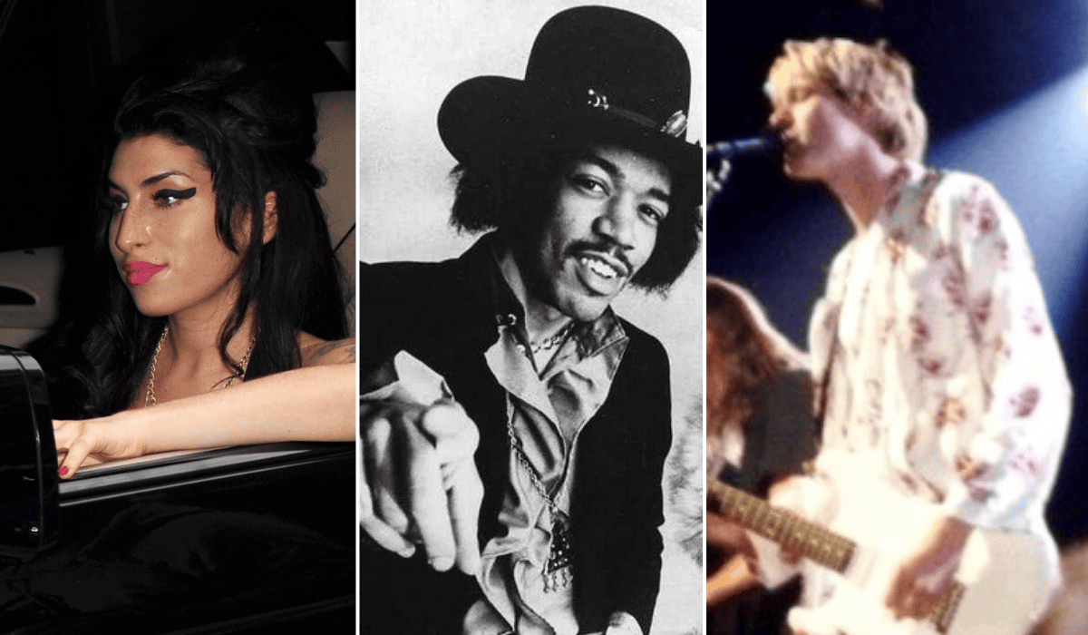 Amy Winehouse, Jimi Hendrix, Kurt Cobain