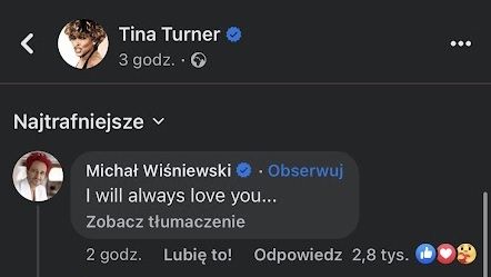 Komentarz Michała Wiśniewskiego. Fot. Facebook @Tina Turner.jpg