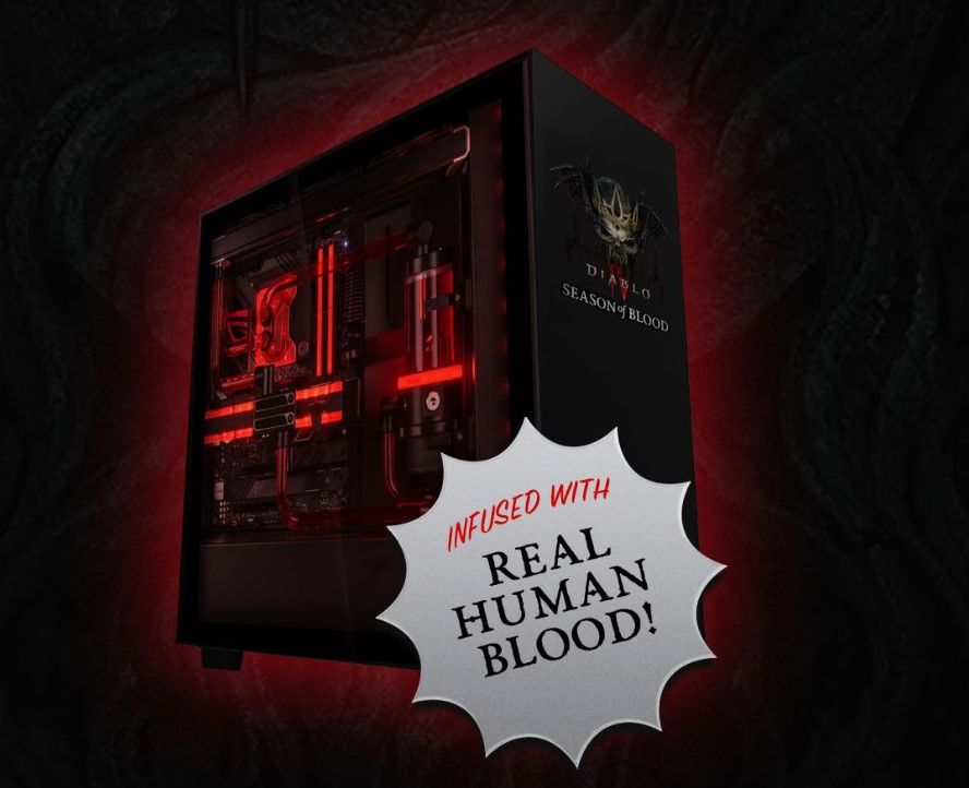 Komputer nasycony ludzką krwią Diablo Blizzard