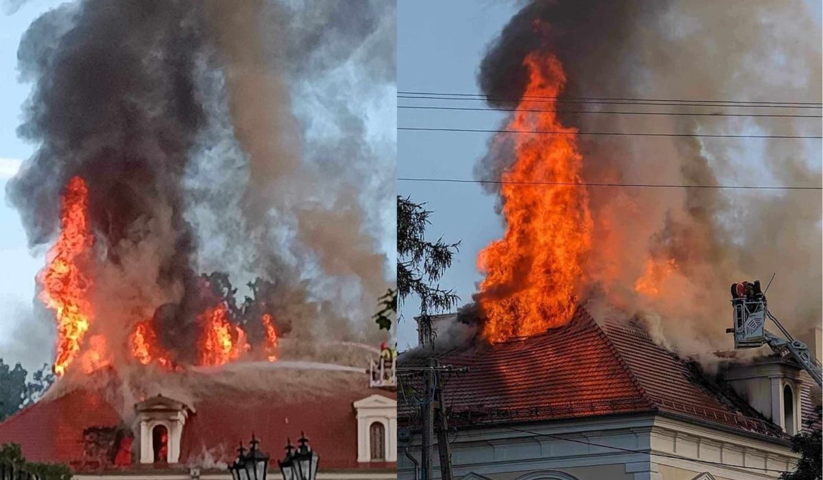 pożar pałacu w Konarzewie