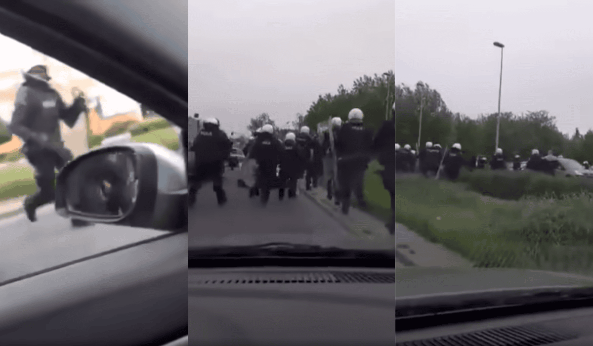 zamieszki Toruń policja